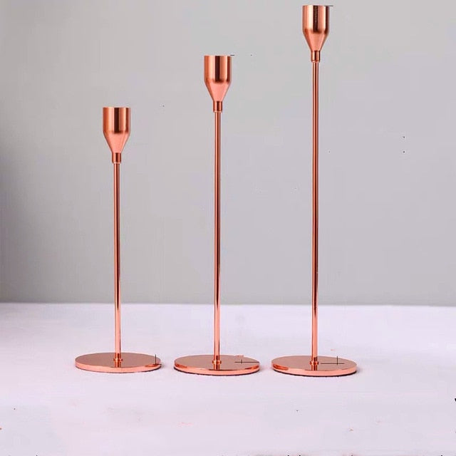 COPPER CANDLE HOLDER SET OF 3